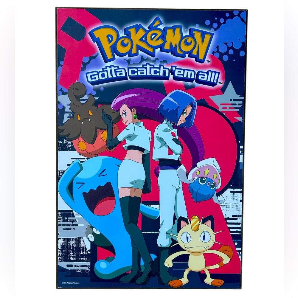 Rare 2016 Pokémon Gotta Catch 'Em All Team Rocket Wood Wall Art 13 x 19”